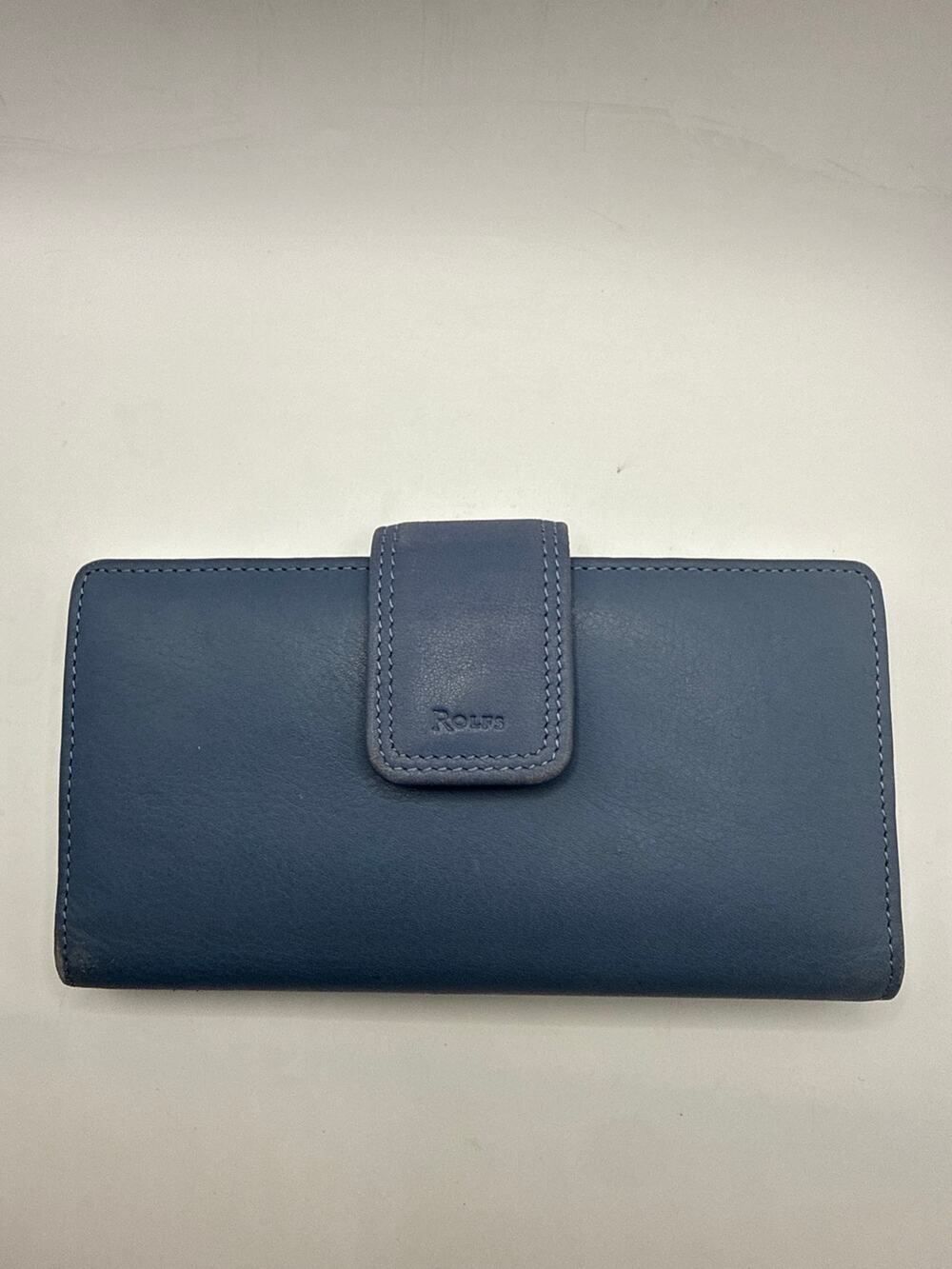 Rolfs Genuine Leather Continental Checkbook Wallet Blue Clutch Organizer Women